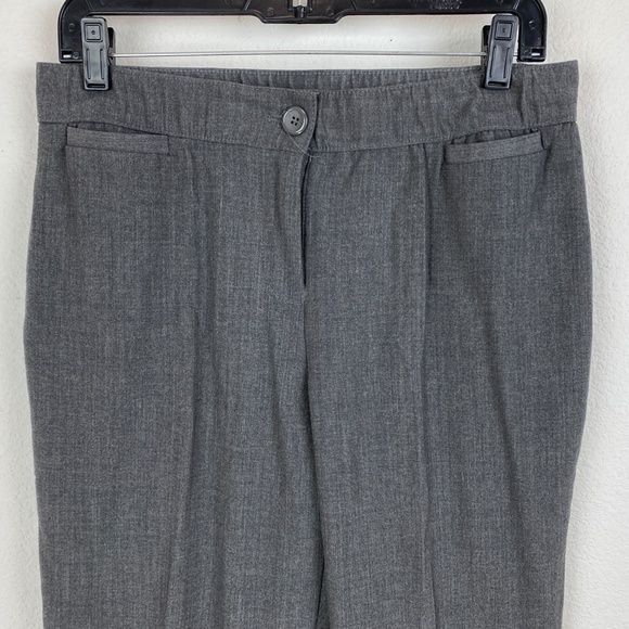 Sag Harbor Stretch Gray Poly/Rayon Blend Slacks Pant Elastic Waist Zip Career 10 - Picture 2 of 6